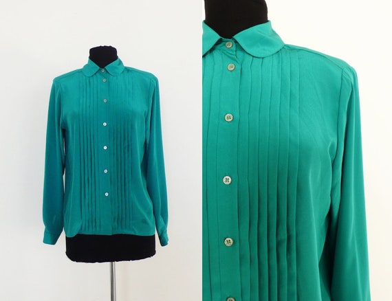 1980s Womens Kelly Green Long Sleeve 