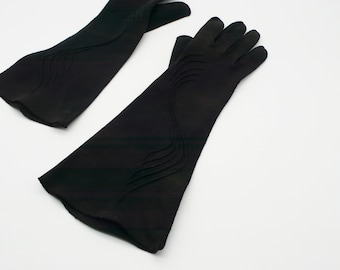 Vintage Long Black Gloves | size 6.5