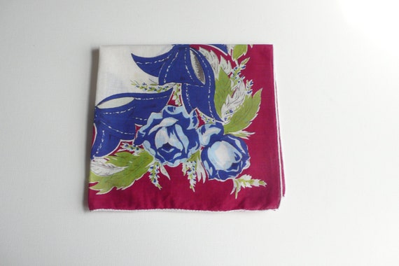 Vintage Floral Handkerchief - image 1