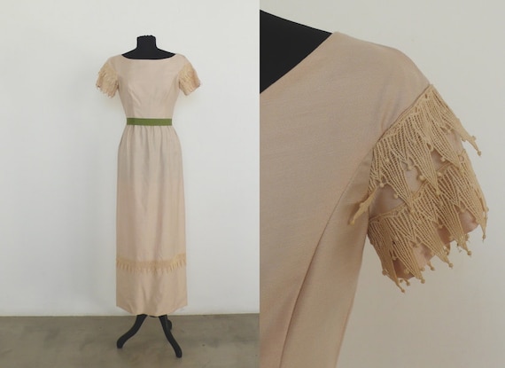 1960s Harry Keiser Cream Bridesmaid Dress | formal - image 1