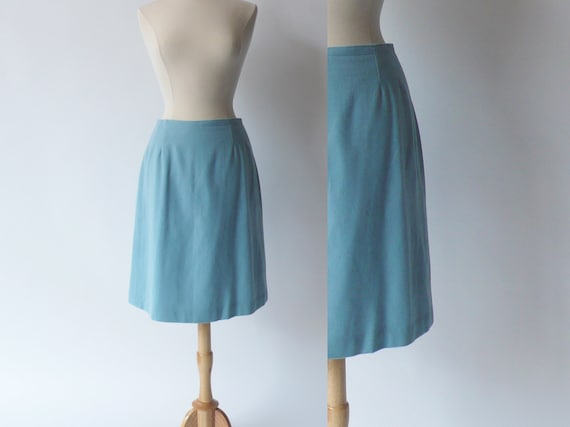 Late 50s/Early 60s Light Blue Wool Skirt
