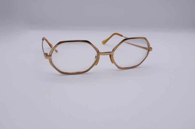 Vintage Women's Italian 18 K Gold Plate Eyeglasses Frame And Case image 2