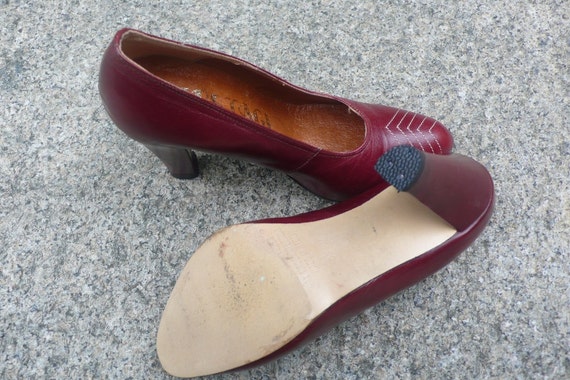 1970s Oxblood Leather Heels by Upstage - image 3