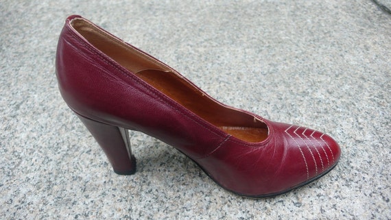 1970s Oxblood Leather Heels by Upstage - image 2