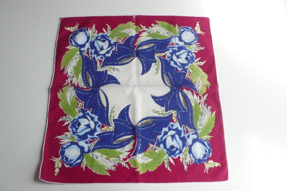 Vintage Floral Handkerchief - image 2