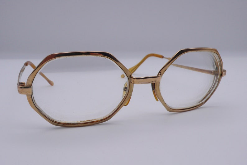 Vintage Women's Italian 18 K Gold Plate Eyeglasses Frame And Case image 5