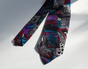 1990s Men's Patterned Necktie