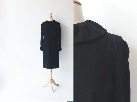 black crepe sheath dress