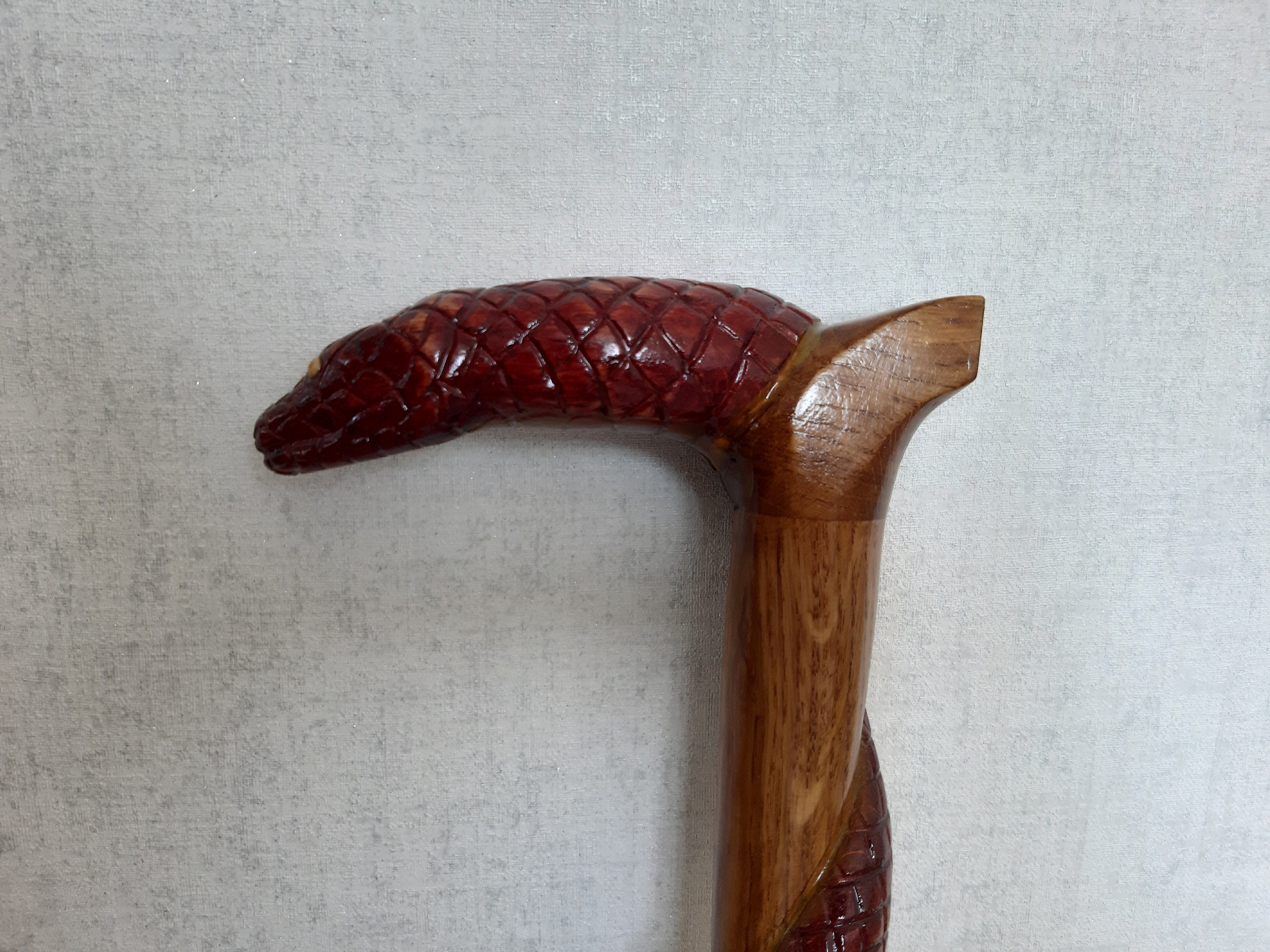Wooden walking stick Snake Carving Etsy