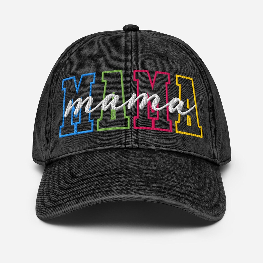 Vintage Embroidered Mama Baseball Cap, Cotton Adjustable Hat for Mom MANMESH HATT New Mom Gifts for Women, Funny Mama Baseball  main image 2
