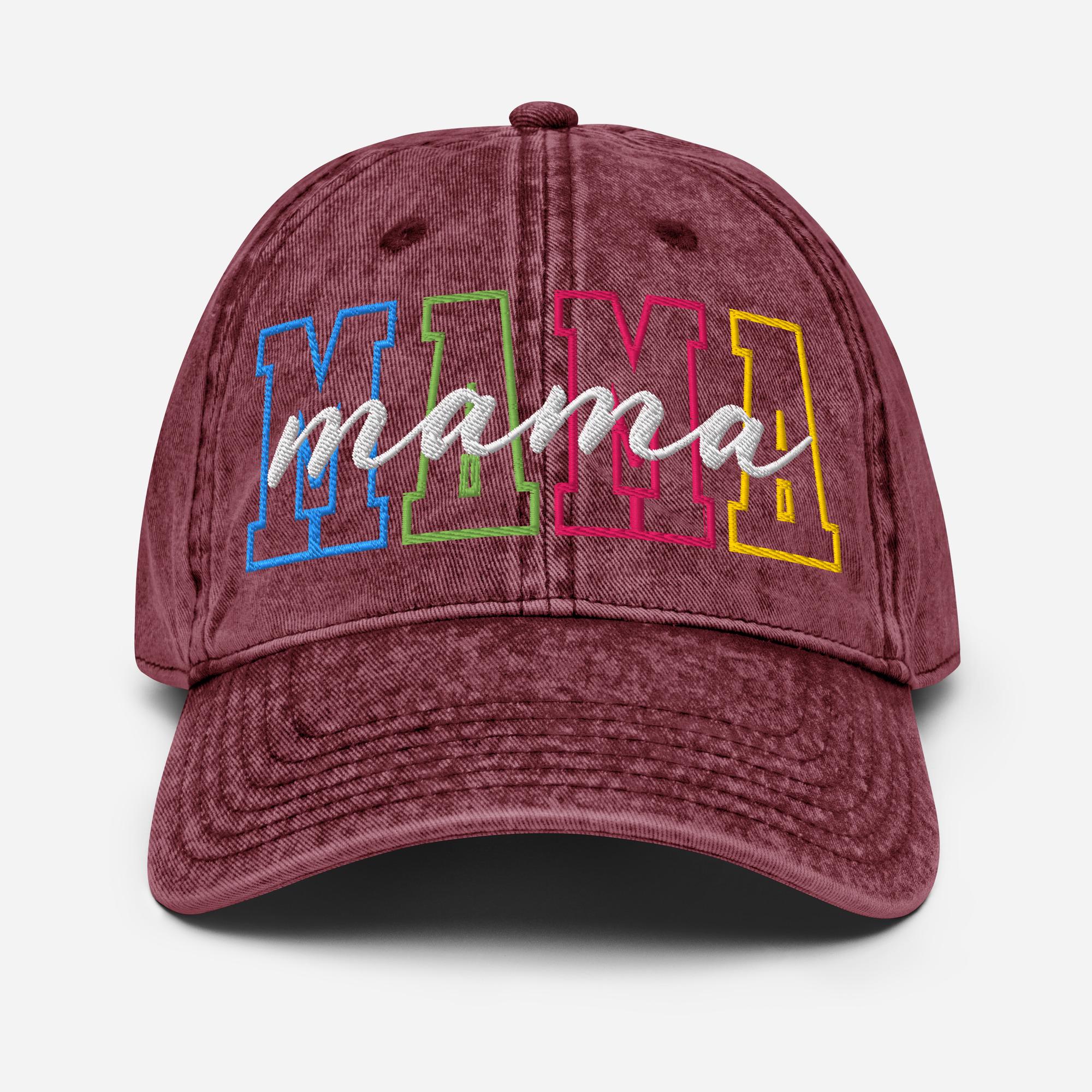 Vintage Embroidered Mama Baseball Cap, Cotton Adjustable Hat for Mom MAMA Flowers  main image 3