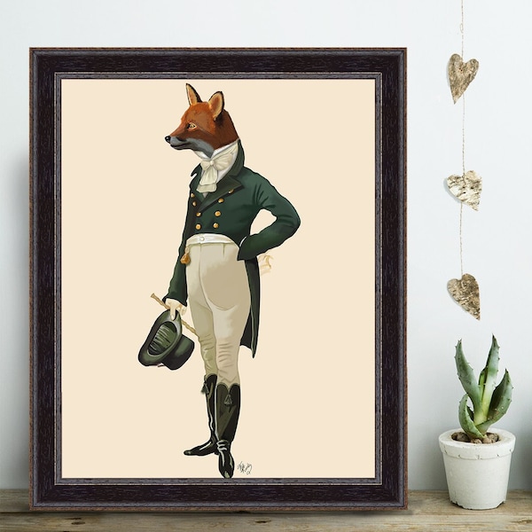 Dandy Fox Full - Fox art fox print fox decor fox painting fox art print fox illustration fox love fox wall art regency era regency men