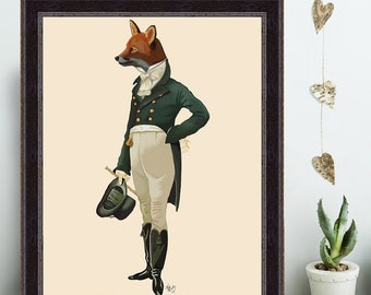 Dandy Fox Full - Fox art fox print fox decor fox painting fox art print fox illustration fox love fox wall art regency era regency men