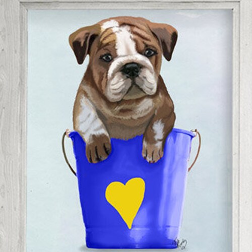 Poster Details about   English Bulldog Art Print from PaintingGifts Wall Art Picture 8x10 