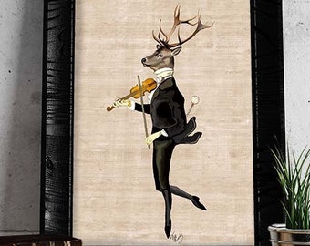 Dancing Deer  Art Print Digital Print Acrylic Art Illustration Original Painting wall art wall decor wall hanging