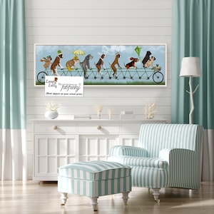 Mutley Crew Dog Print Gift for dog lover - funny dog on bike pug schnauzer boxer beagle st bernard bulldog basset hound bicycle cyclist gift