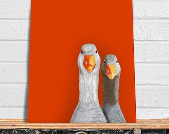 Goose Art Print: Whimsical Bird Wall Art