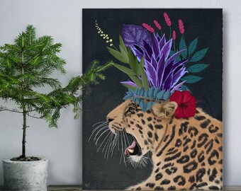 Leopard Hothouse Art Print: Tropical Botanical Decor
