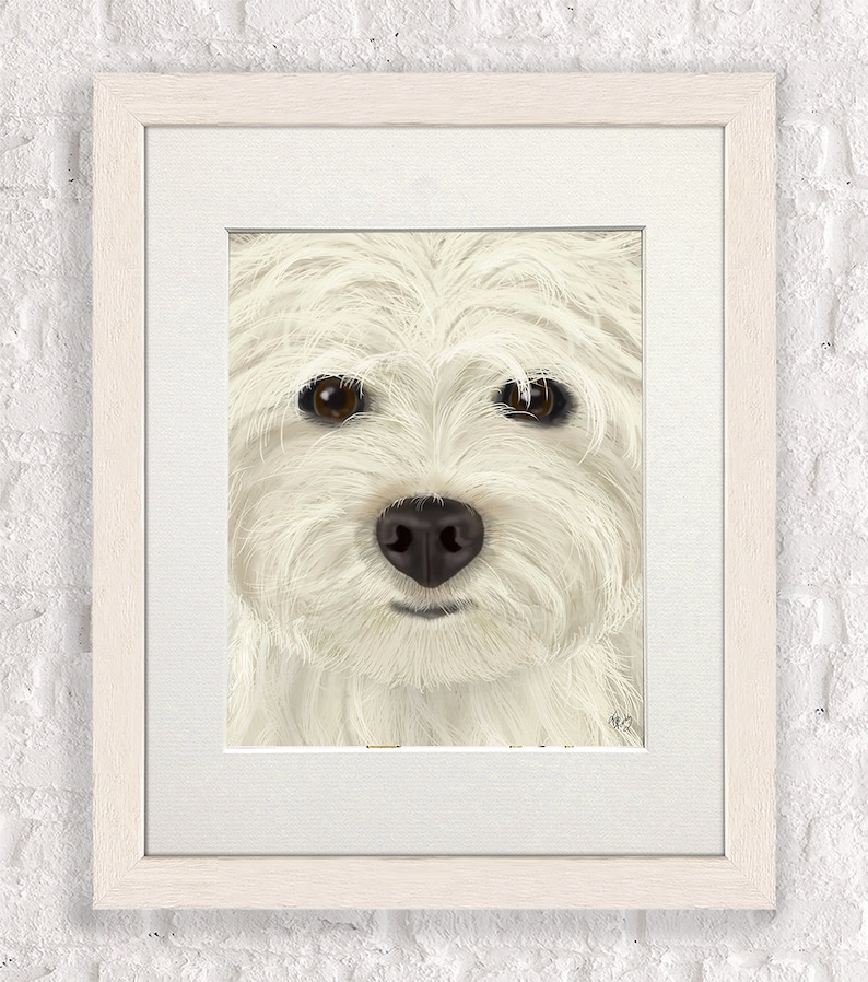 Westie big dog Westie dog lover West highland terrier print Terrier wall art Terrier portrait Dog poster White dog print Dog painting