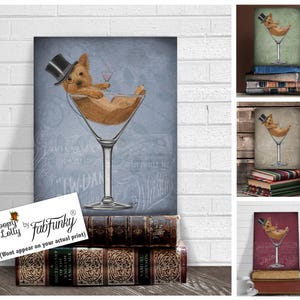 Yorkie dog gift - Yorkie print in Martini Glass Yorkshire terrier Yorkie owner Yorkie gift Yorkshire Terrier gift for yorkie lover cute dog