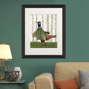 Pheasant shooting party 6, Gamekeeper gift, Game bird print, Bird hunting, Framed art, Farmhouse decor, Cottage decor, Canvas art print