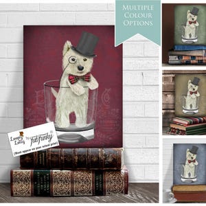 Westie dog gift - Westie print in Whisky Tumbler west highland terrier westie owner westie gift west highland terrier gift scottish dog art