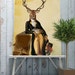 Deer print stag print deer Poster stag poster deer art print gift for mens gift deer art stag art woodland deer canvas Deer & Chair