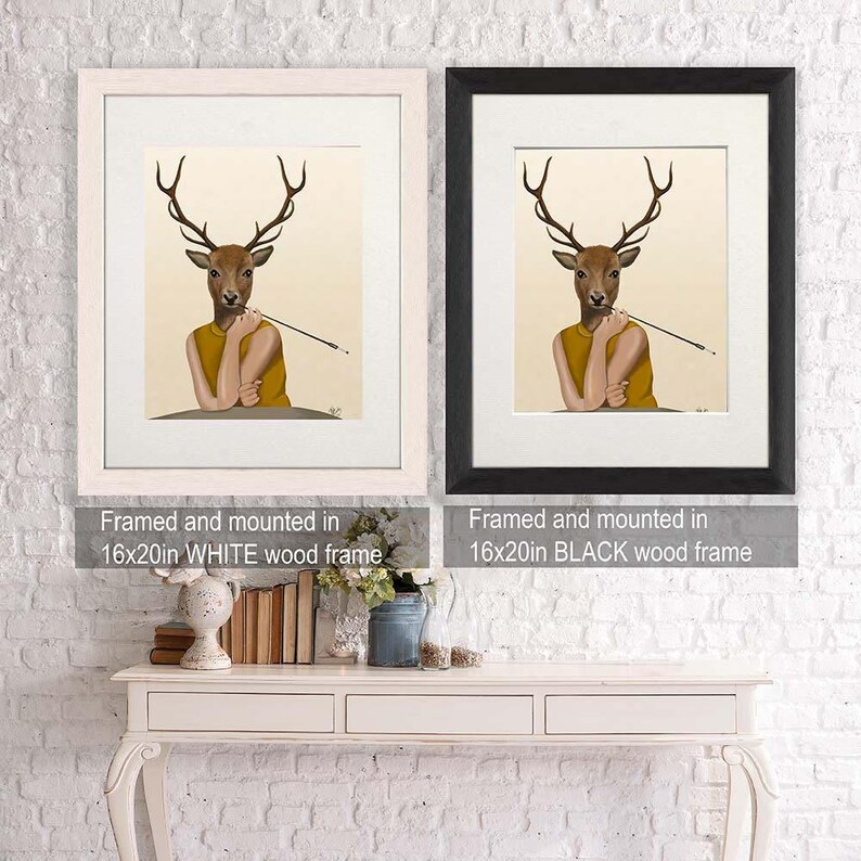 Audrey Hepburn Deer Art Print: Stag with Cigarette Holder image 4