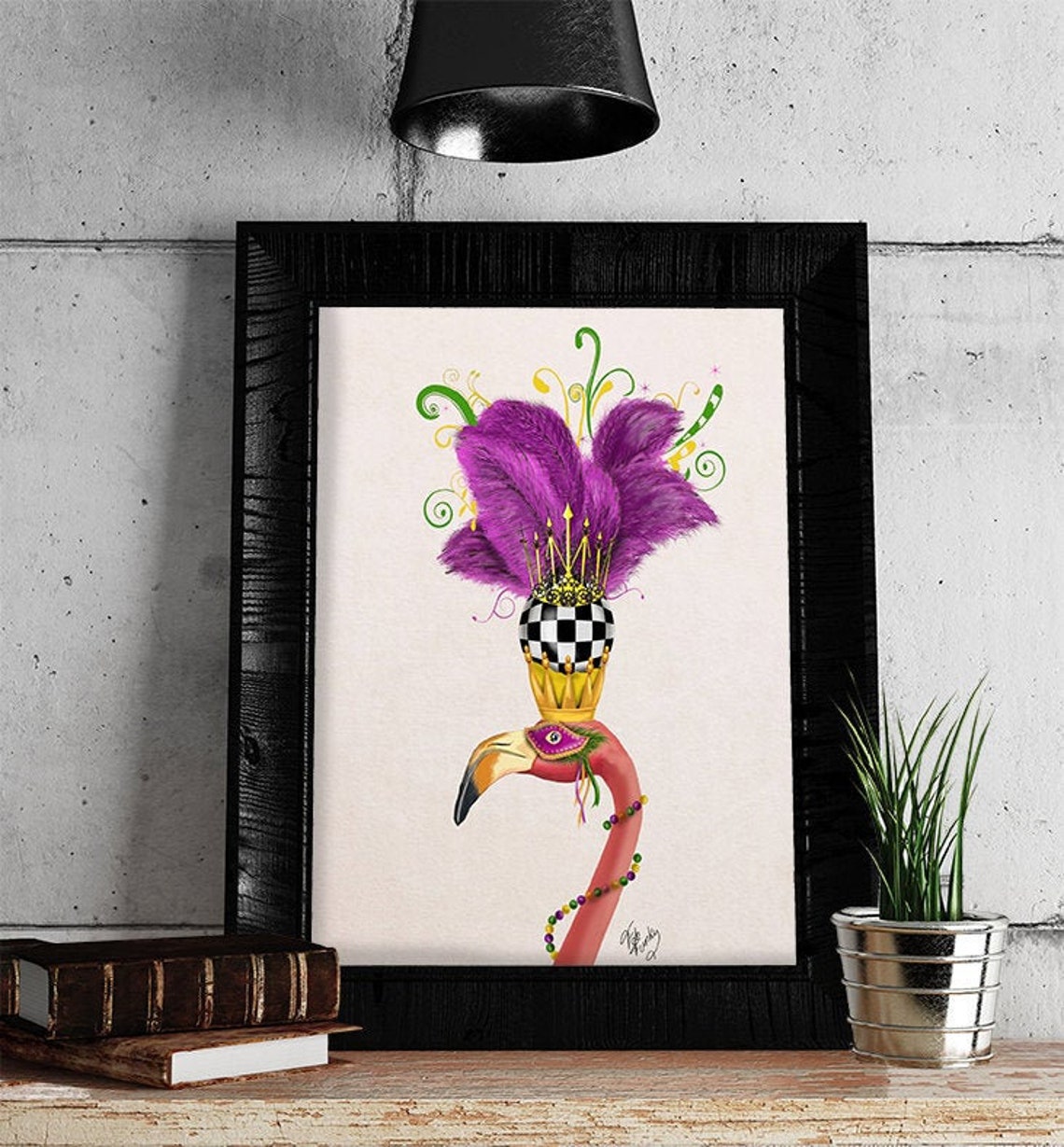 mardi gras flamingo svg