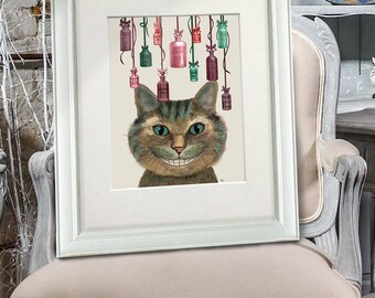 Cheshire Cat-kunstafdruk: Alice in Wonderland-decor