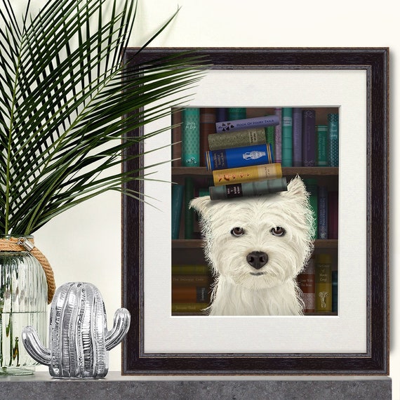 Westie Print Vintage Dictionary Page Wall Art Picture Dog Wearing Clothes Animal 