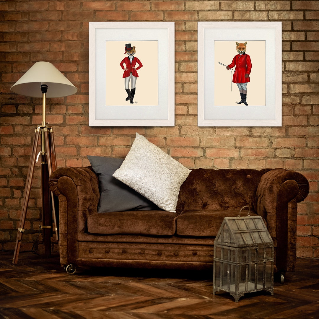 Fox Hunting Collection, Set of 2 Prints, Fox Pictures, Foxy Wall Art ...
