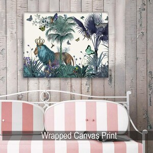 Blue Lion Print colourful wall art lion picture lion art print lion gift lion wall art gift for friend surreal animal art blue wall art image 3