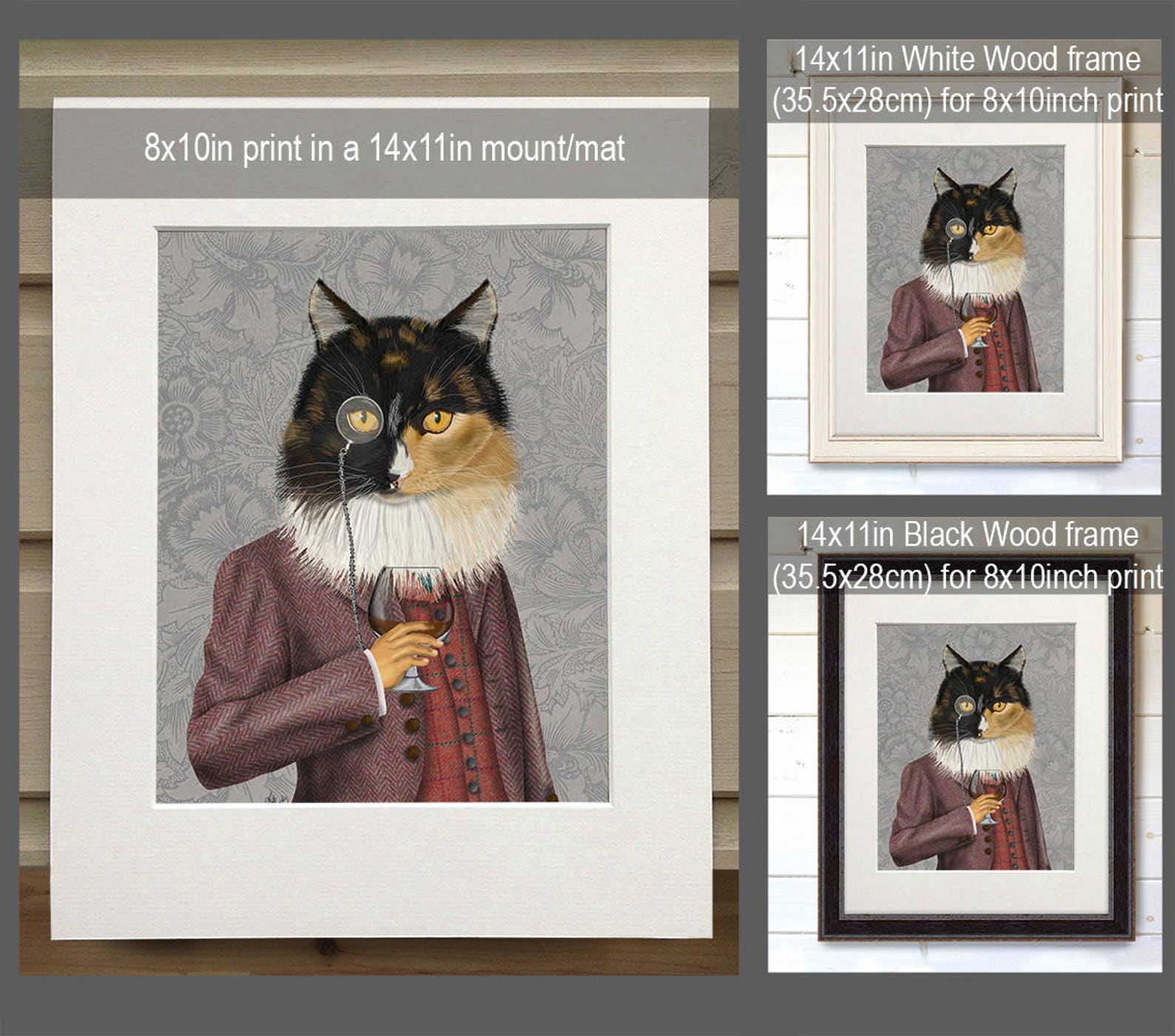 Calico Cat and Brandy Glass Cat Wall Decor Cat Painting Cat Etsy