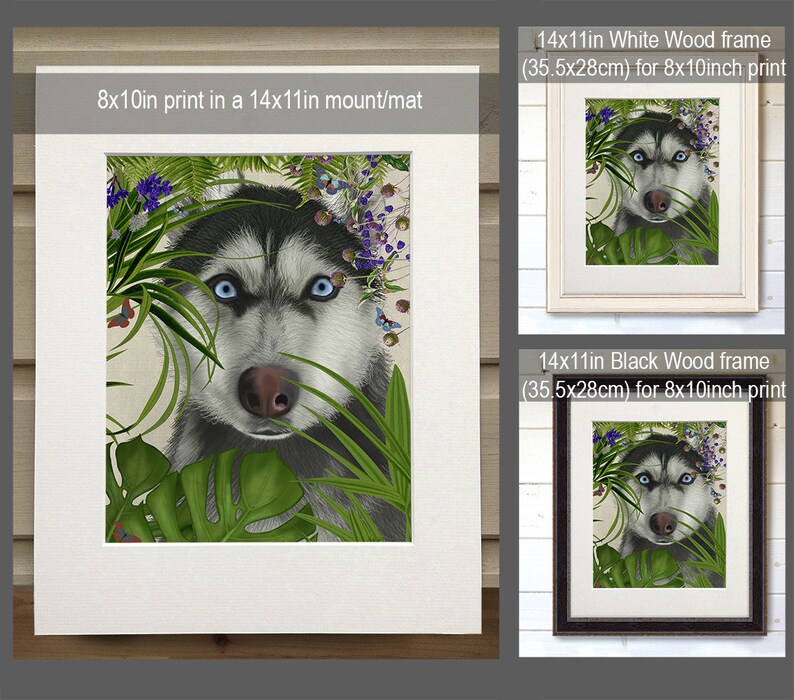 siberian husky print dog sledding gift husky gift husky art funny home decor funny animal husky poster Husky Portrait Tropical husky