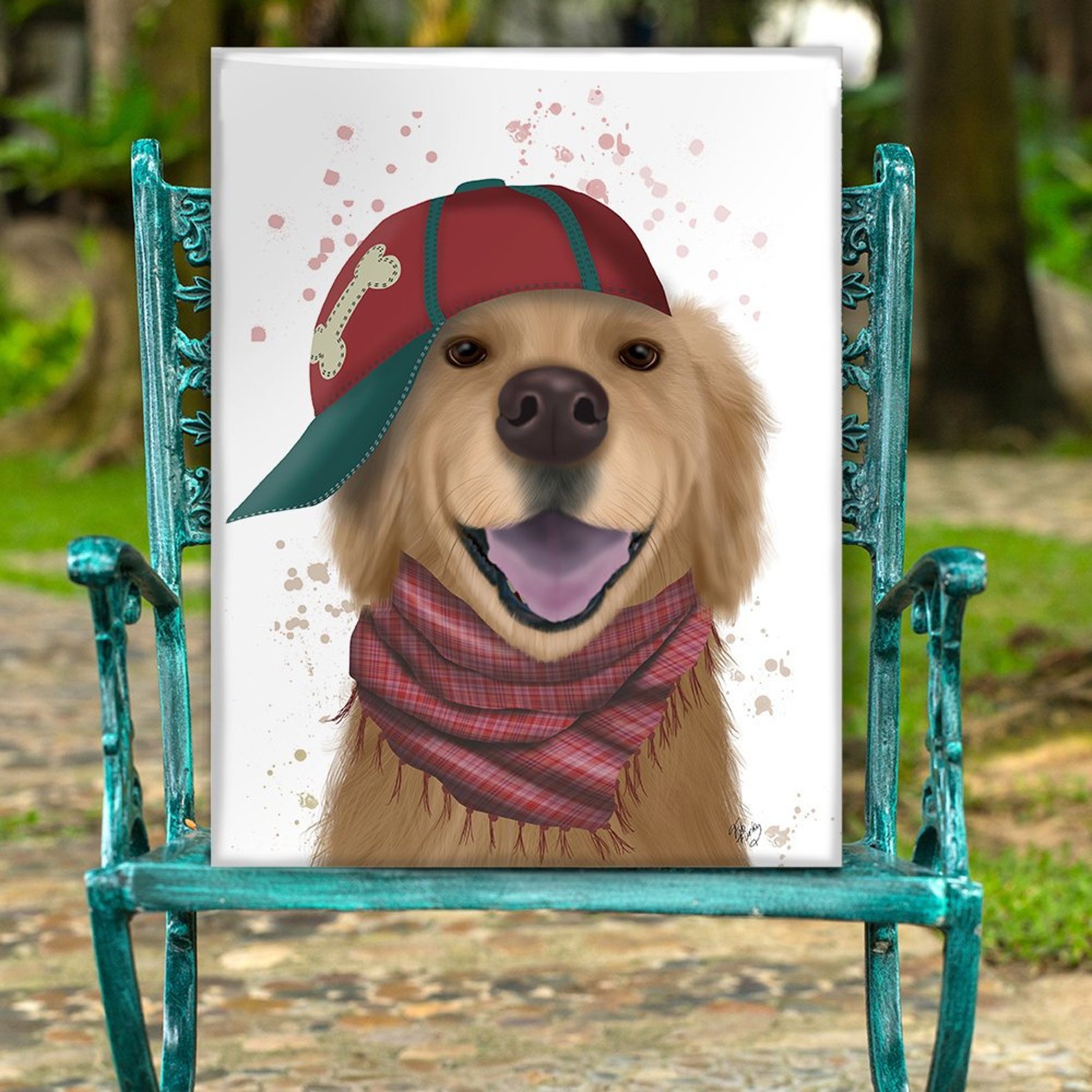 Golden Retriever Baseball Cap Retriever Dog Funny Art Baseball Etsy