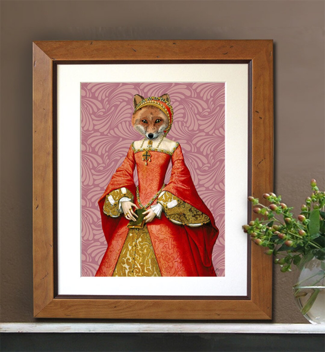 The Fox Queen Art Print Digital Original Illustration Poster Etsy