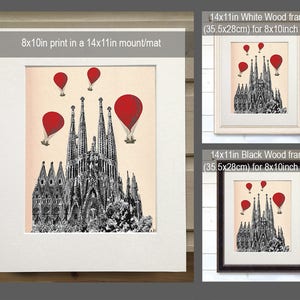 Sagrada Familia Red Hot Air Balloons Barcelona Art Hot Air - Etsy