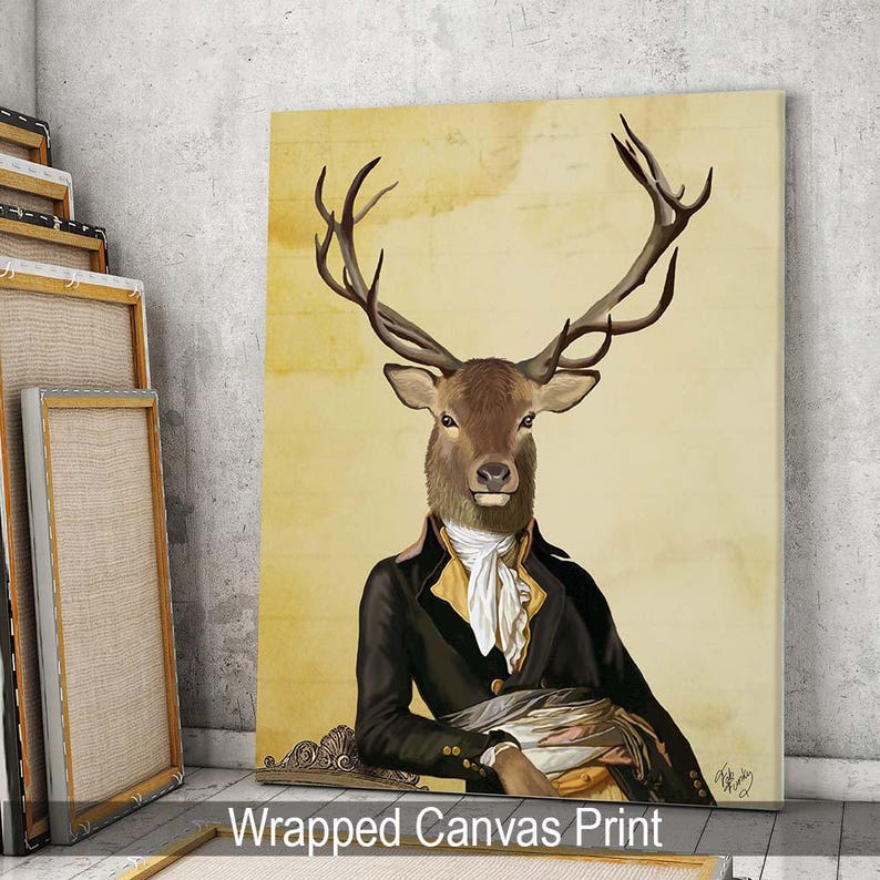 Large canvas art prints on canvas Large wall decor Deer and Etsy