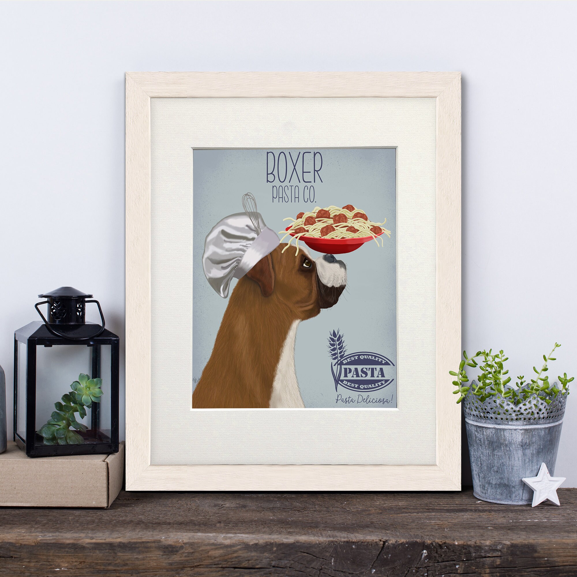 Boxer dog print Boxer wall art Boxer dog decor Kitchen Etsy