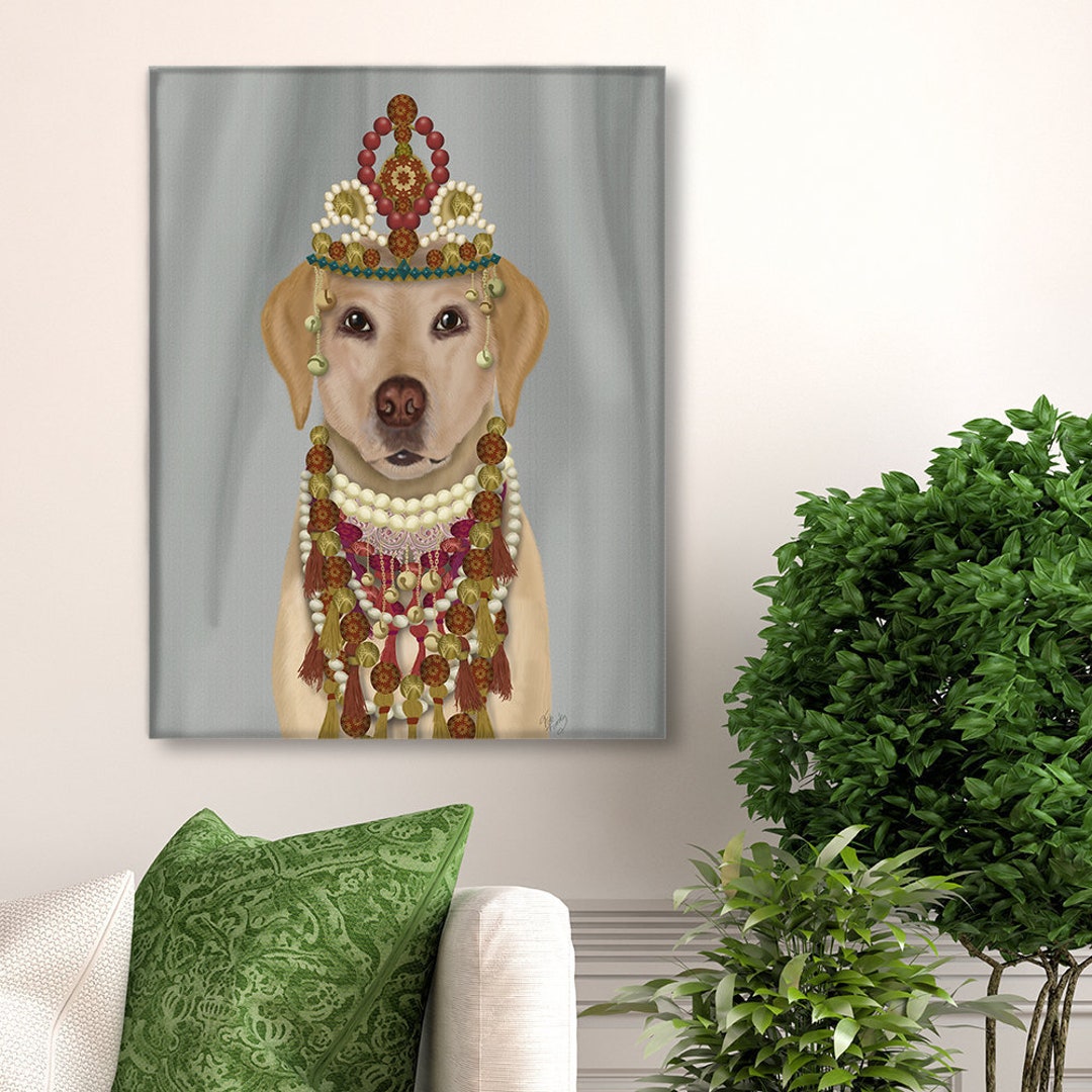 Labrador Yellow and Tiara Full Dog Decor Yellow Lab Wall Art Etsy