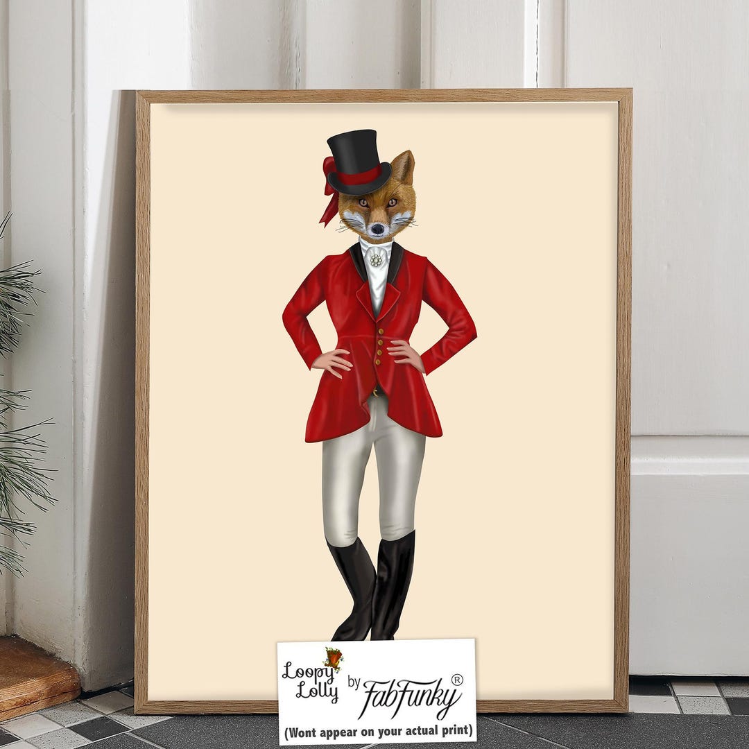Lady Fox Hunter Art Print: Equestrian Wall Decor - Etsy