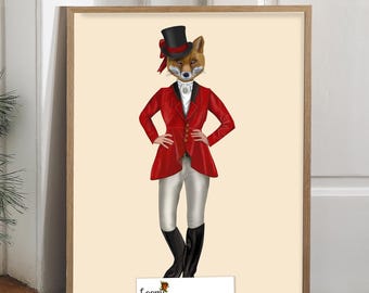 Lady Fox Hunter Art Print: Equestrian Wall Decor