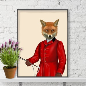 Fox Hunter 3 Portrait Fox Print Fox Painting Fox Gift for Fox Lover Fox ...