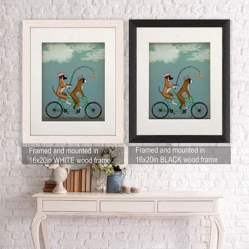 Boxer on tandem Funny gift dad Boxer print Dad fishing gift Funny print Tandem bike Cycling gift Funny gift for boys Funny gift husband image 4