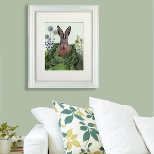 Art print rabbit - Cabbage patch rabbit 1 - Bunny nursery art Inspired by nature Hare print Woodland nursery art Bunny gift Nature art print