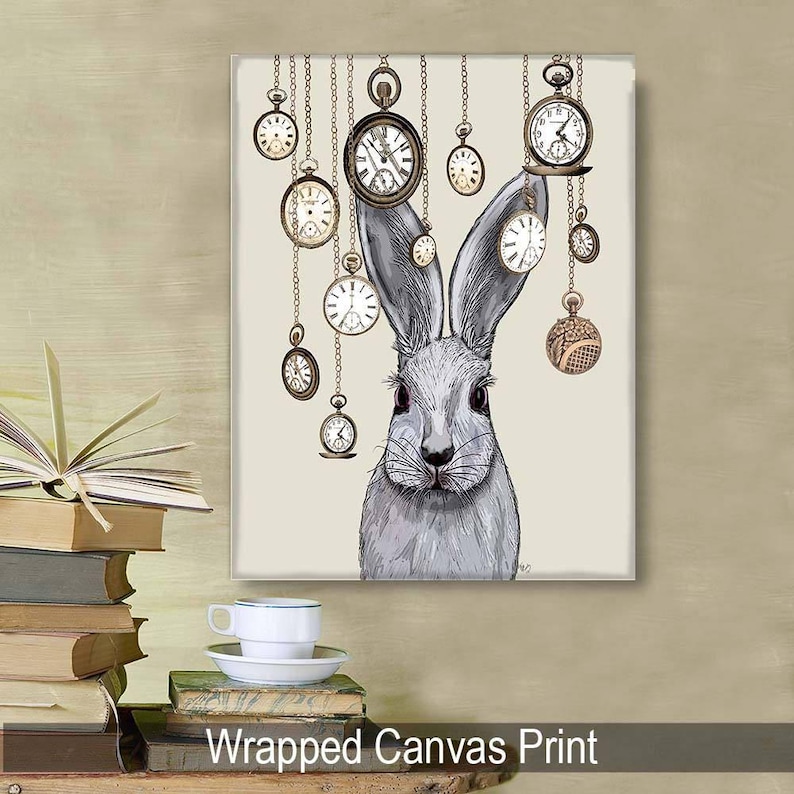 Alice Rabbit Time Alice in Wonderland Print - Rabbit Time - White Rabbit Alice in ...