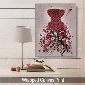 Corset Woodland - whimsical art print woodland decoration marsala room decor rustic bedroom decor master bedroom decor butterfly print image 6