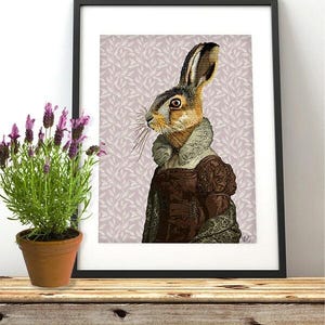 Rabbit art Hare Art Print Madam Hare print hare illustration Rabbit decor rabbit print bedroom decor bunny gift bunny rabbit Bunny wall art