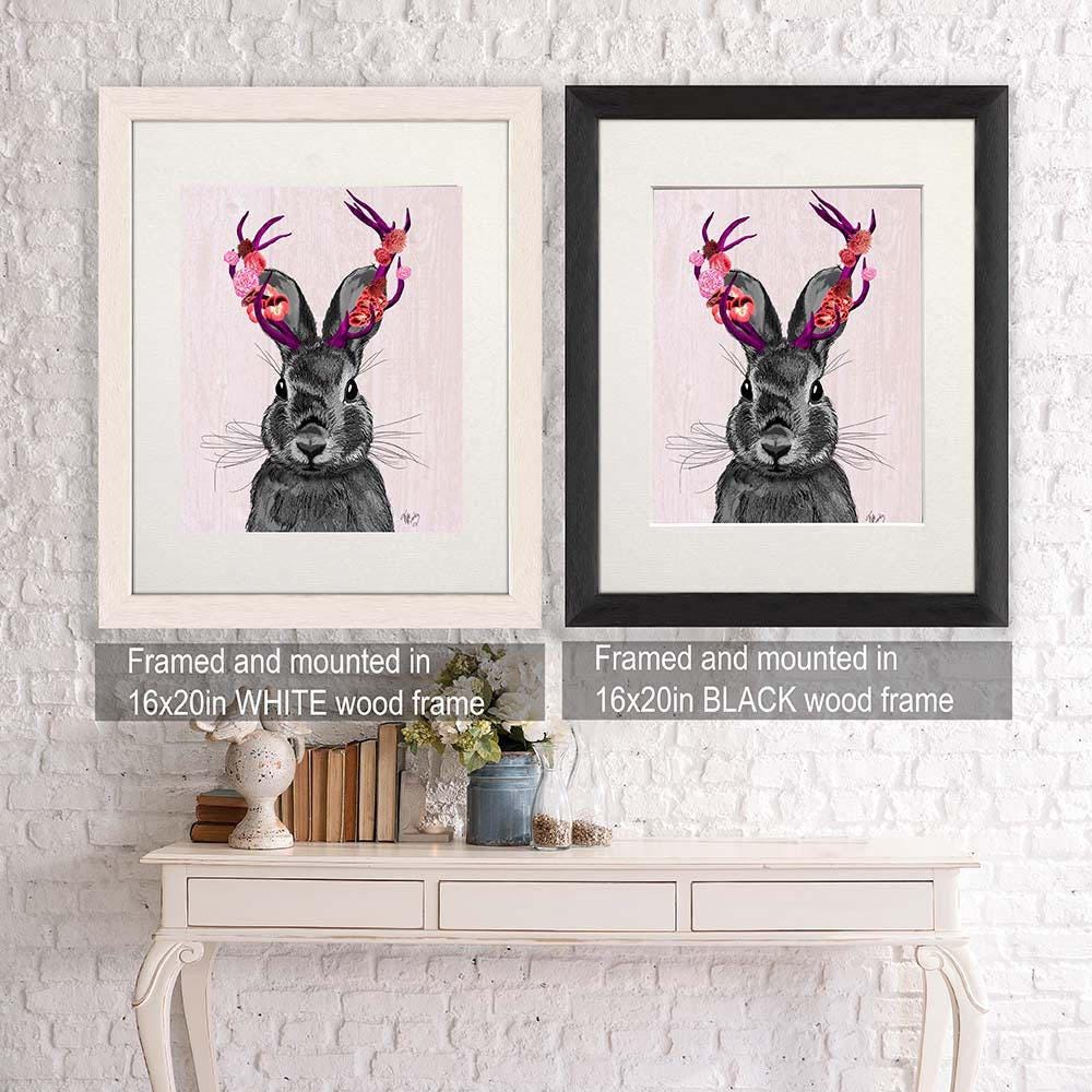 MATou Jackalope Metal Tin Sign - 8x12 Inch, Mythical Rabbit With Horns Print, Spring Woodland Decor For Home Or Nursery